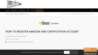 
                            3. Register Amazon AWS Certification Account