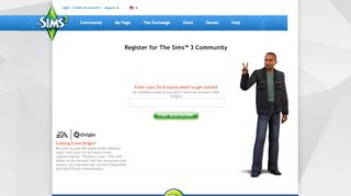 
                            4. register an account - The Sims 3