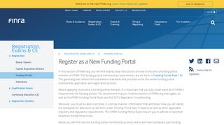 
                            1. Register as a New Funding Portal | FINRA.org