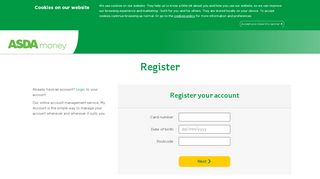 
                            2. Register - ASDA Login Step 1