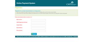 
                            7. Register | CWPS Online Payment System