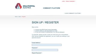 
                            8. Register | ERA Portal Austria | Community