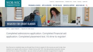 
                            6. Register for Credit Classes - Wor-Wic Community College