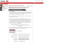 
                            7. Register For HSBC MasterCard® Online Access - Login