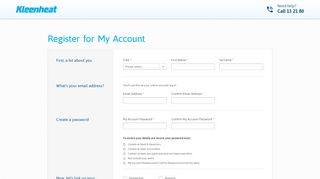 
                            1. Register for My Account | Kleenheat Gas