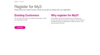
                            8. Register For My3 | Start Managing Your Three Account Online