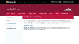 
                            5. Register for NHS ATHENS - Medical Library