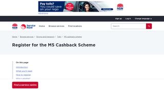 
                            3. Register for the M5 Cashback Scheme | Service NSW
