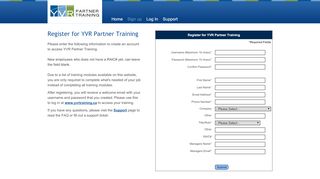 
                            2. Register for YVR Partner Training - 736.yssecure.com