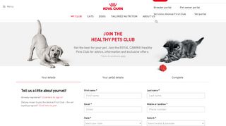 
                            6. Register - Healthy Pets Club - Royal Canin