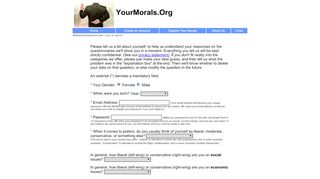 
                            2. register - Morality Quiz/Test your Morals, Values & Ethics - YourMorals ...