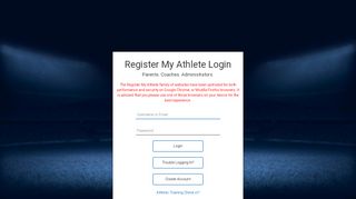 
                            11. Register My Athlete Login