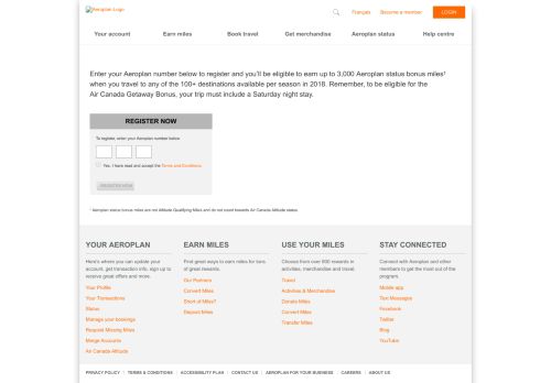 
                            4. Register now - Aeroplan.com