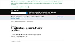 
                            7. Register of apprenticeship training providers - GOV.UK