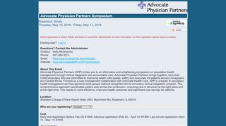 
                            9. Register Online - Advocate Physician Partners Symposium - SignMeUp