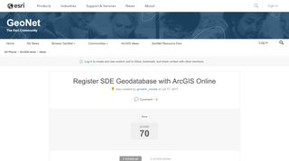 
                            9. Register SDE Geodatabase with ArcGIS Online | GeoNet, The Esri ...