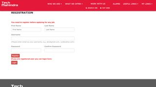 
                            2. Register - Tech Mahindra Job Portal