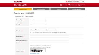 
                            3. Register your KONAMI ID