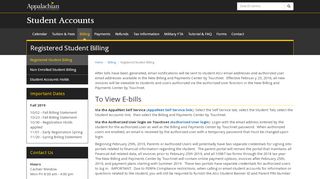 
                            7. Registered Student Billing - Student Accounts - Appalachian State ...