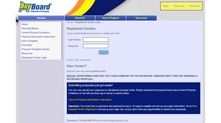 
                            1. Registered Vendor | BuyBoard Login