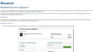 
                            7. Registering and Logging In - WileyPLUS