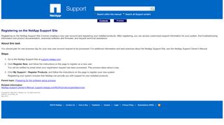 
                            9. Registering on the NetApp Support Site