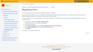 
                            1. Registering online - Pandora 7.5 - Kodak Workflow Documentation