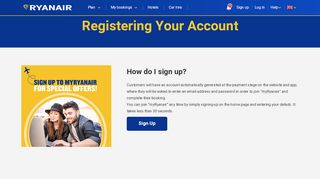 
                            2. Registering your Account - Ryanair