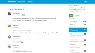 
                            2. Register/Login page - Mobirise Forums