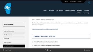 
                            3. Registrar / Aeries Parent Portal