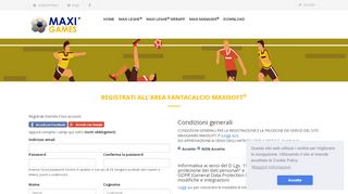 
                            6. Registrati - Maxi Games - Fantacalcio 2019 On line, gioca ...