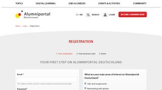 
                            1. Registration - Alumniportal Deutschland