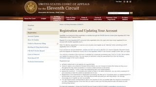 
                            6. Registration and Updating Your Account | Eleventh Circuit | United ...