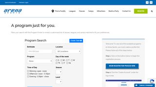 
                            3. Registration at Arena Sports - Find the perfect program for you