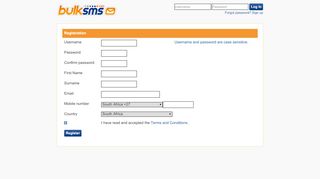 
                            8. Registration - BulkSMS.com