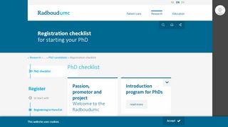 
                            9. Registration checklist for starting your PhD - Radboudumc