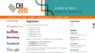 
                            5. Registration – CHI 2019