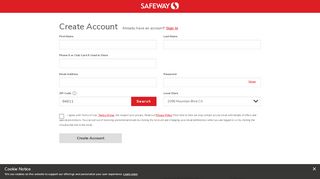 
                            4. : Registration Error - Safeway