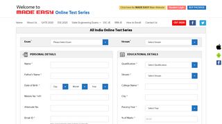 
                            3. Registration Form | All India Online Test Series - MADE EASY Test ...