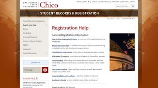 
                            9. Registration Help – Student Records & Registration – CSU, Chico