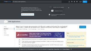
                            8. registration - How can I read all answers on Quora without having ...
