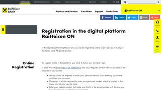 
                            6. Registration in the digital platform Raiffeisen ON ...