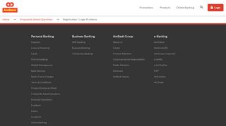 
                            8. Registration / Login Problems | AmBank