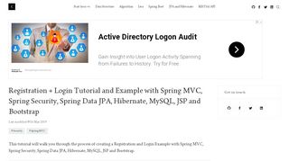 
                            7. Registration + Login Tutorial and Example with Spring MVC, Spring ...