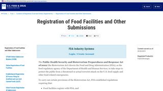 
                            7. Registration of Food Facilities - fda.gov