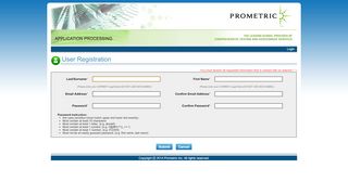 
                            8. Registration Page - Prometric