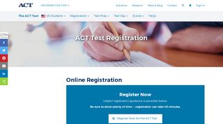 
                            1. Registration - The ACT Test | ACT