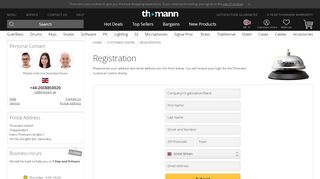 
                            5. Registration - Thomann UK - Thomann.de