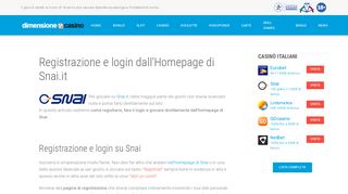 
                            6. Registrazione e login dall'Homepage di Snai.it