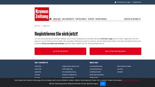 
                            3. Registrieren - Mein Krone-Abo verwalten